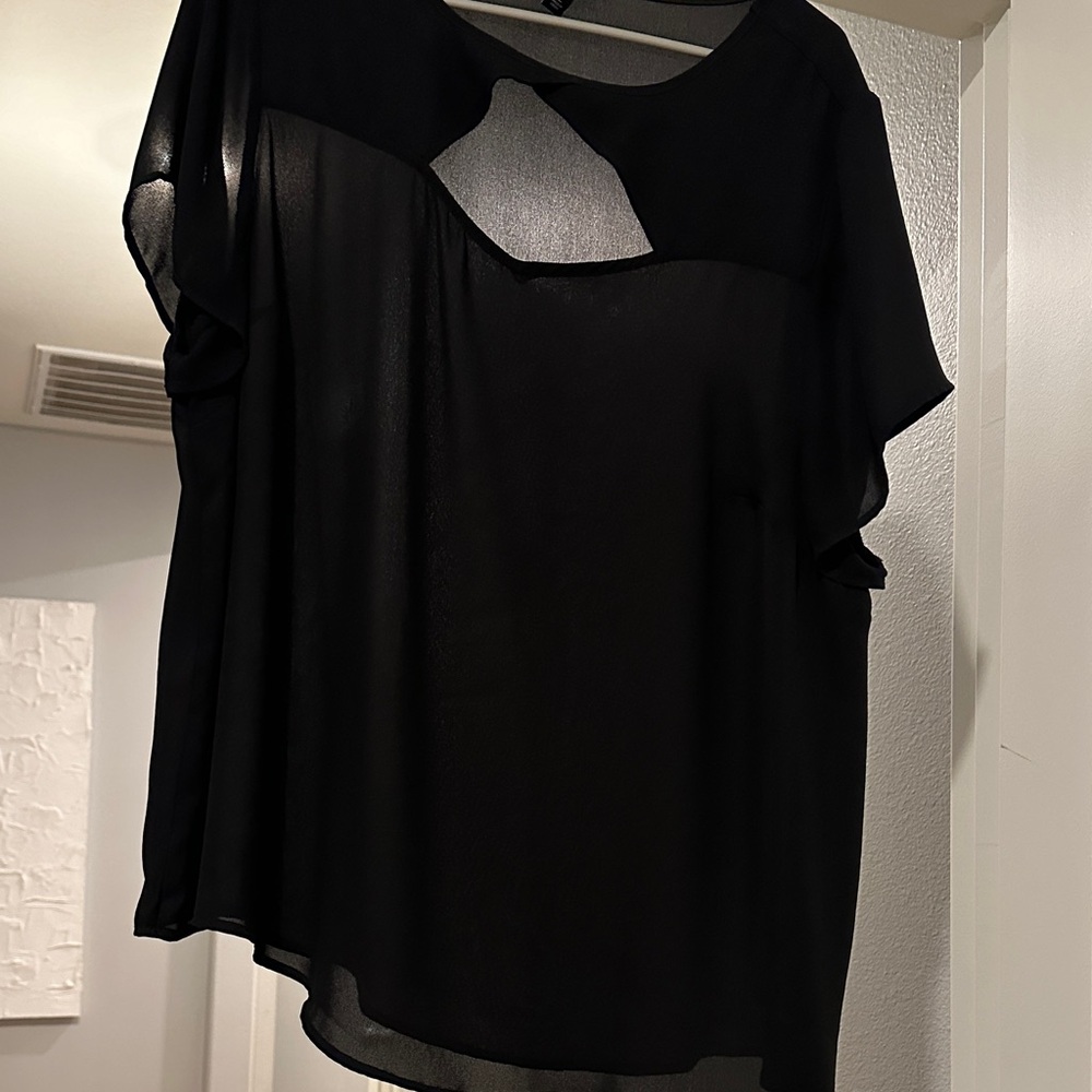Torrid Black Sheer Blouse